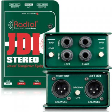 湖北Radial,JDI Stereo,立体声非平衡输入无源DI直插盒,DI盒,隔离变压器