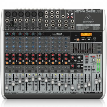 湖北百灵达 Behringer QX1832USB 模拟调音台 USB声卡调音台 直播K歌调音台